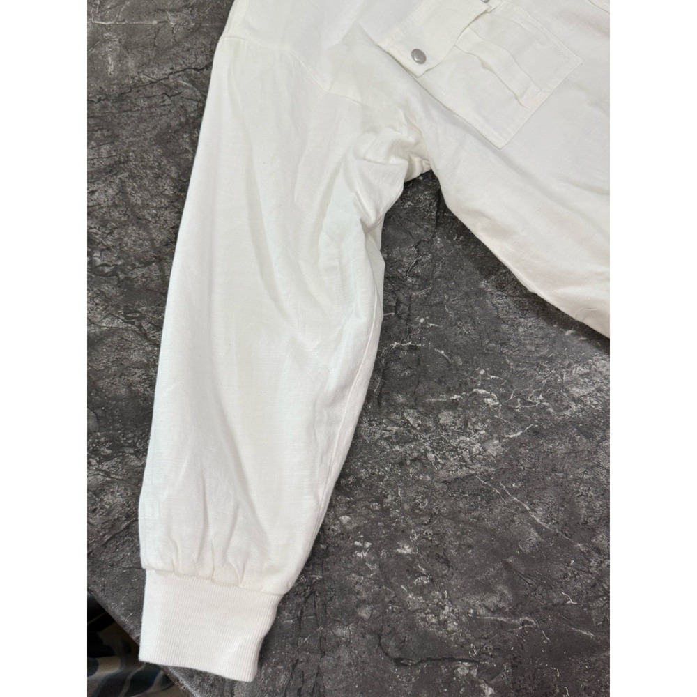 Maurice's Womens 100% Cotton Bomber Jacket Zip Front Soft White Sz XXL - Picture 9 of 12